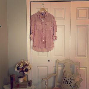 White and red striped Express shirt